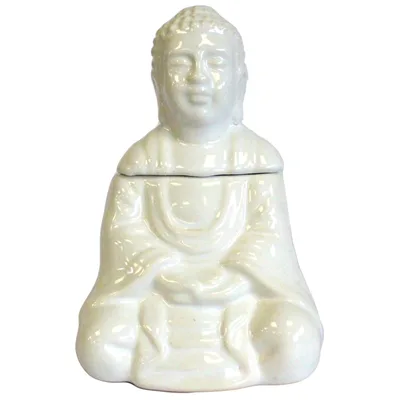 Sitting Buddha Olio Bruciatore - Bianco