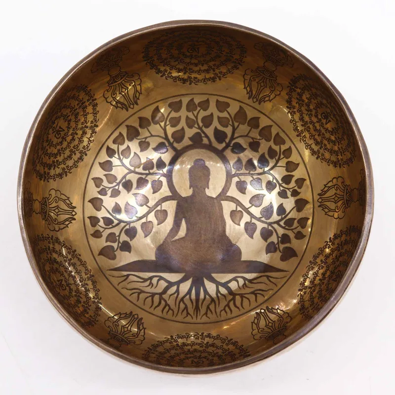 Tibetan Healing Engraved Bowl - 16cm - Bodhi Albero Buddha — foto 1