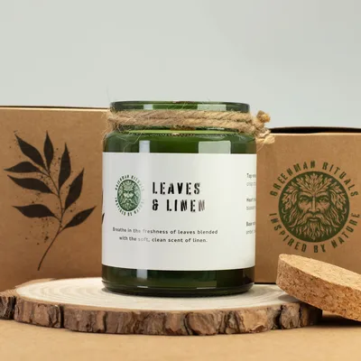Greenman Woodwick Soy Candela Leaves and Linen — foto 4