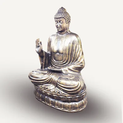 Grande Antico Oro Buddha Teaching Su Lotus - 2m