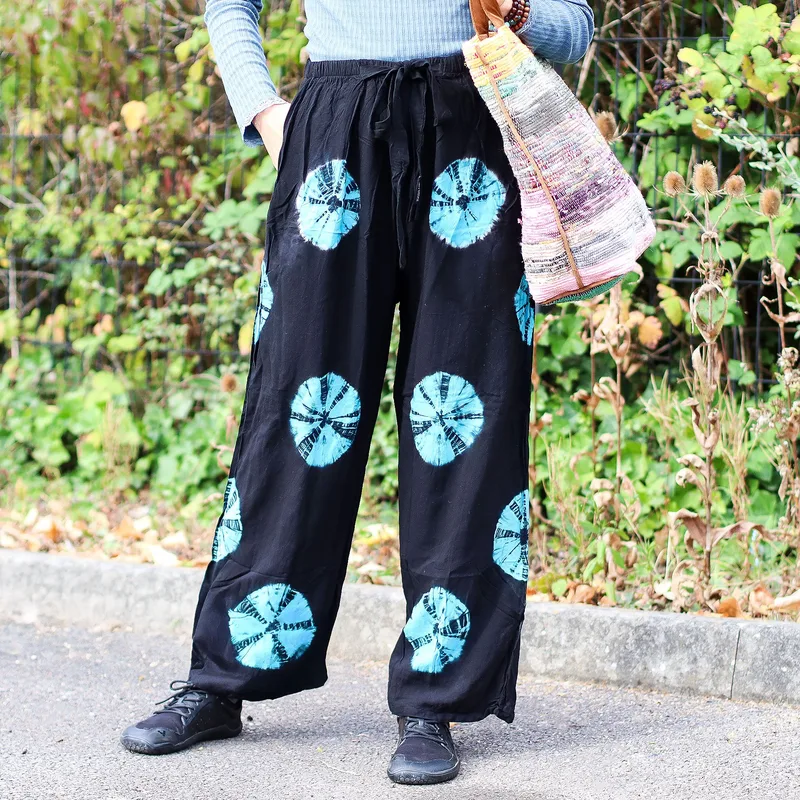 Japanese Style Lounge Pants Nero & Blu L — foto 1
