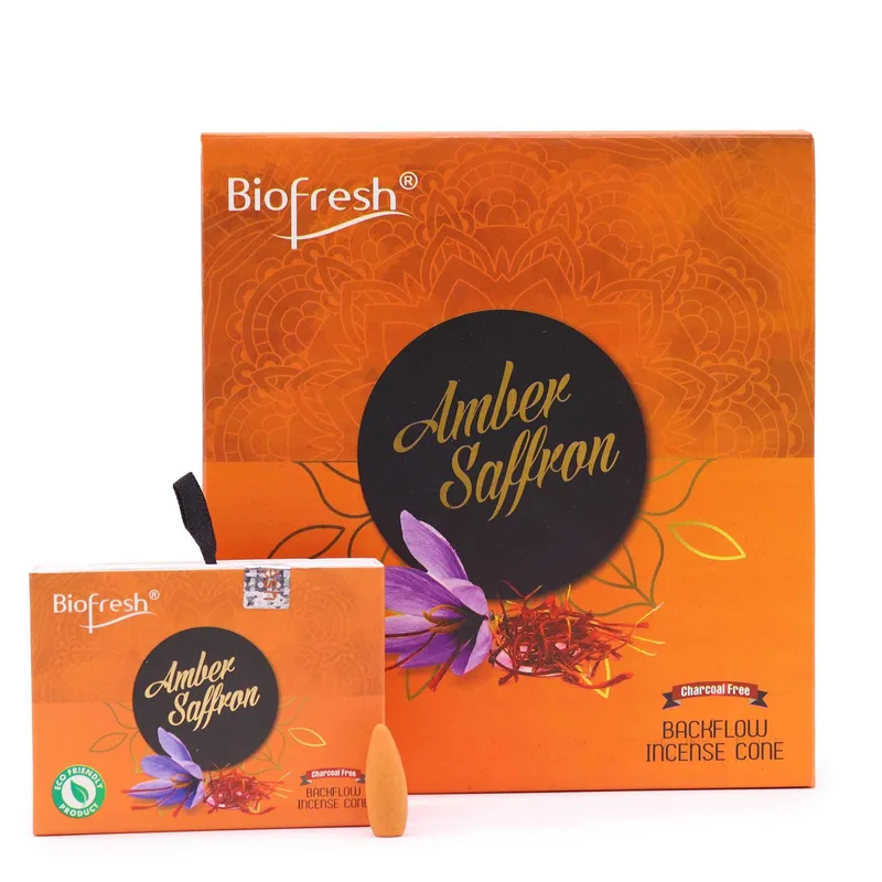 Biofresh Backflow Incenso Cones (40 cones) - Ambra Safron