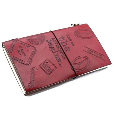 Fatto a mano Leather Journal- The Adventure Begins - Red - (80 pages) — foto 3