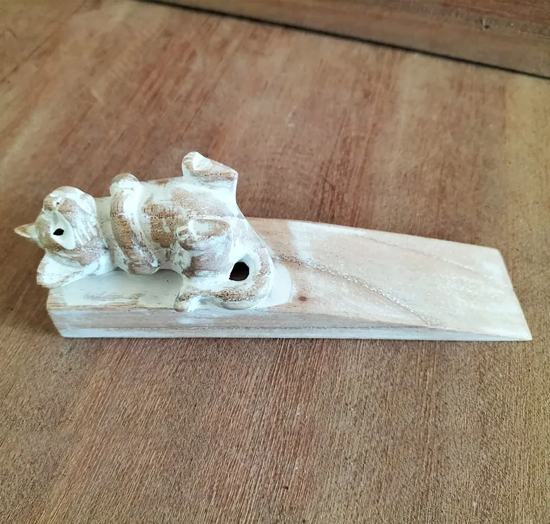 Hand carved Doorstop Kitten — foto 1