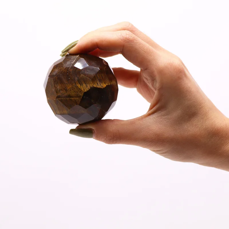 Gemstone Faceted Healing Ball & Stand Tigereye — foto 1