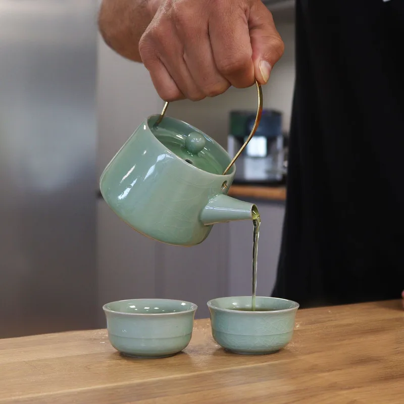 Herbal Jade Teapot Set Pot & Two Cups — foto 2