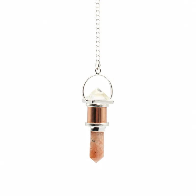 The Moon Chamber Combo Piece Copper Pendulum Clear Quartz & Sunstone — foto 1