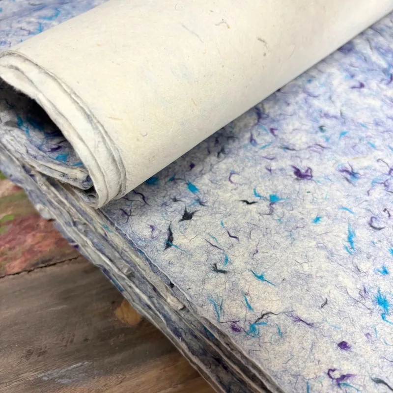 Lokta Craft / Wrapping Paper Blu Cotton