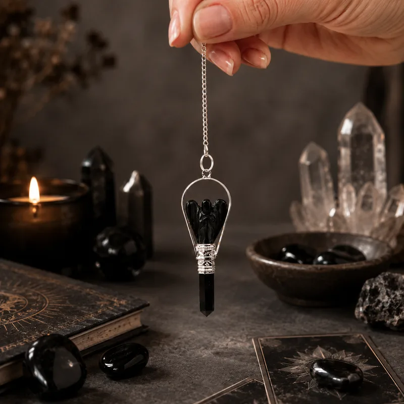 Angel Pendulum with Ring- Nero Agate — foto 3
