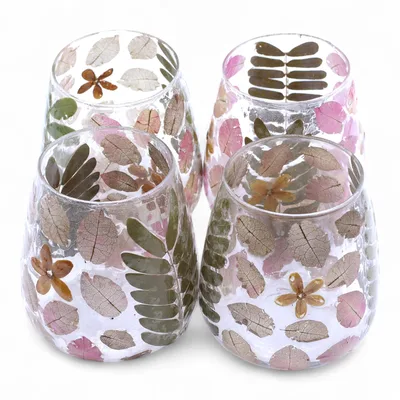 Naturale Floral Glass Vase Candela Porta Primavera - — foto 4