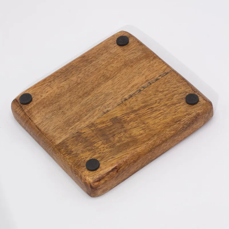 Big Square Trinket Tray 15x15x2.5cm Mushroom Design Teal — foto 2
