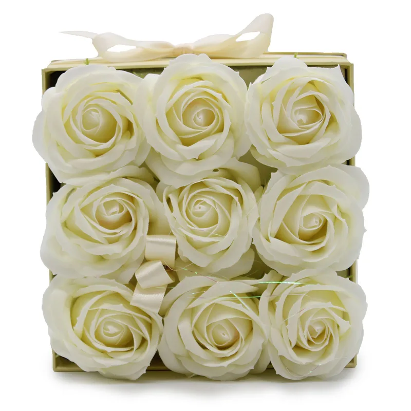 Sapone Fiore Gift Bouquet 9 Crema Roses Square — foto 5
