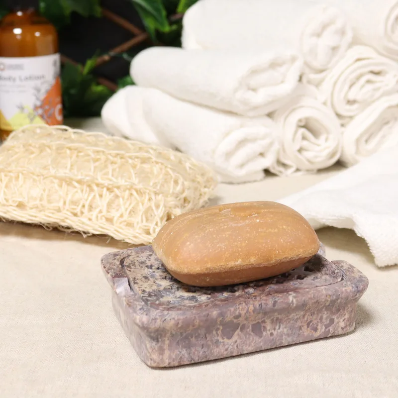Soapstone Sapone Dish & Drainer 11x8cm- Classic Square — foto 4