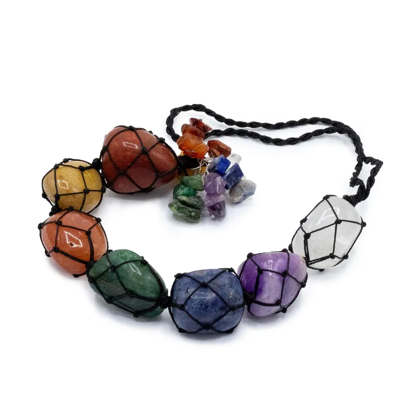 Hanging Chakra Stone Pendant Seven Chakra Chips — foto 2
