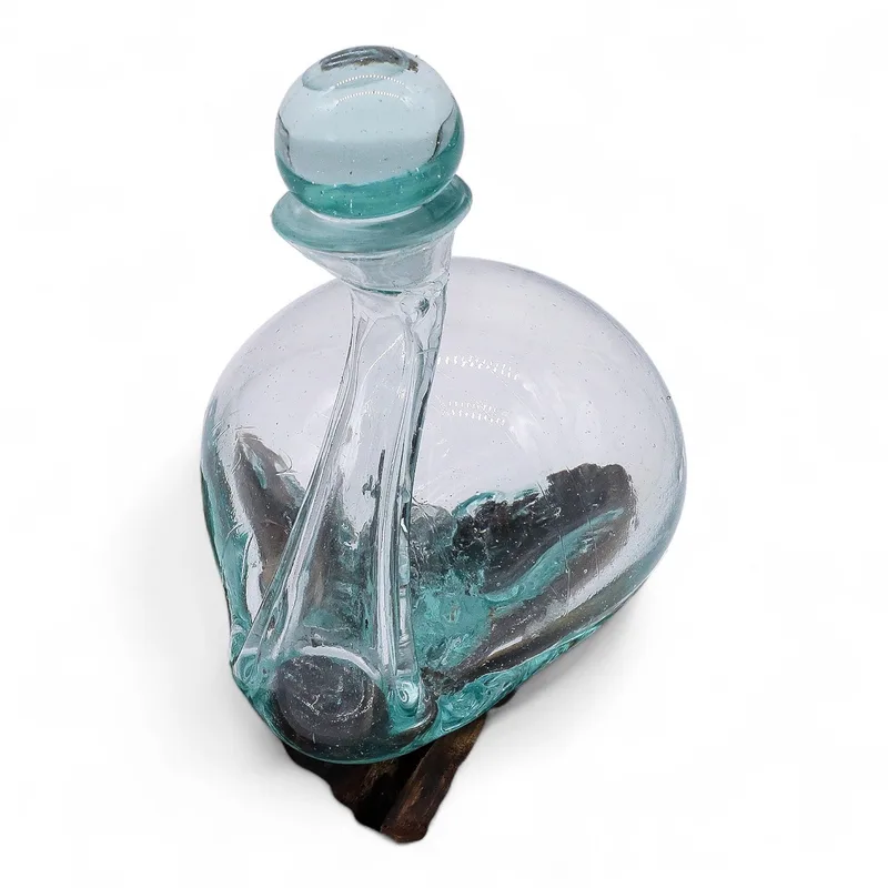 Molten Glass Duck Decanter on Legno with Stopper 19cm — foto 2