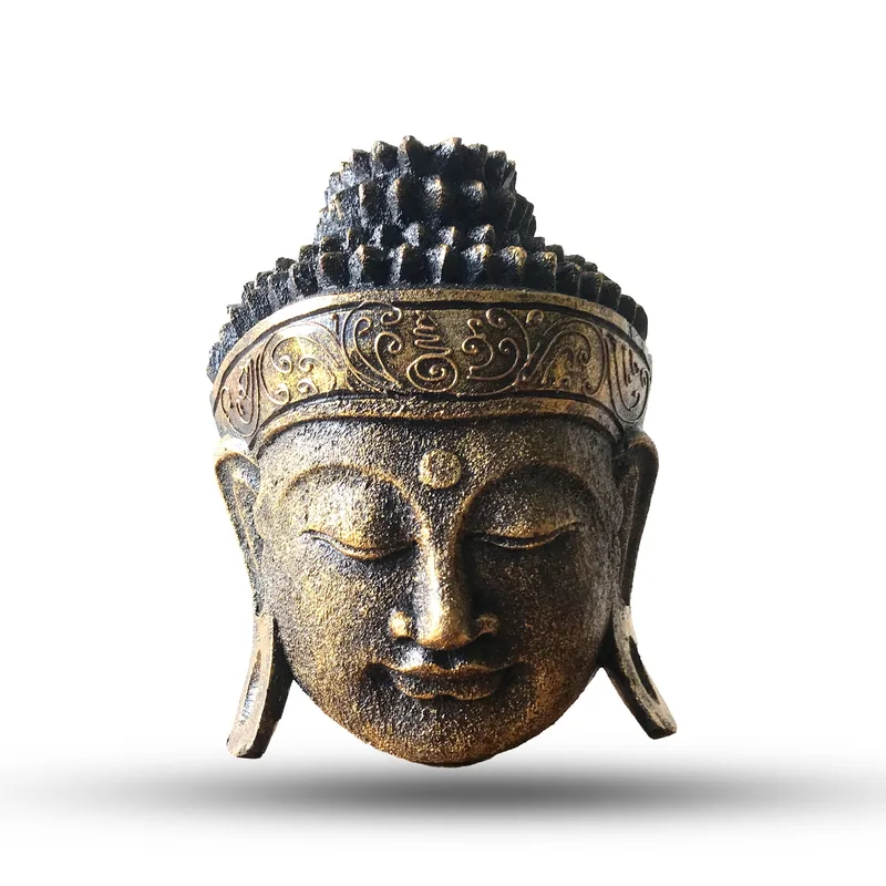 Home Decoration Buddha Head 25cm Oro Shine Finish