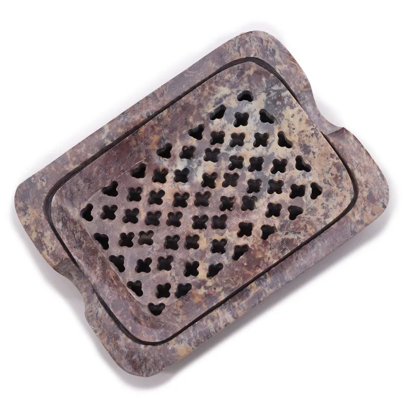 Soapstone Sapone Dish & Drainer 11x8cm- Classic Square — foto 1