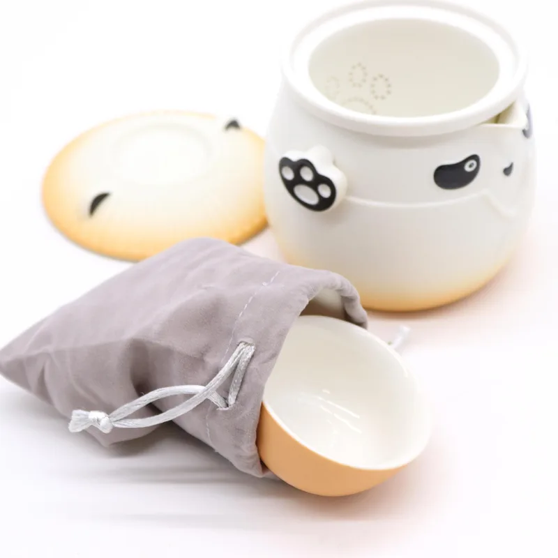 Panda Teapot Set & Three Cups Arancia — foto 5
