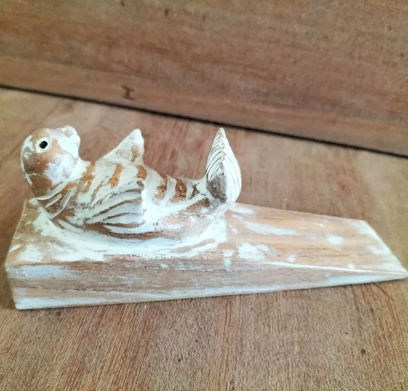 Hand carved Doorstop Baby Seal