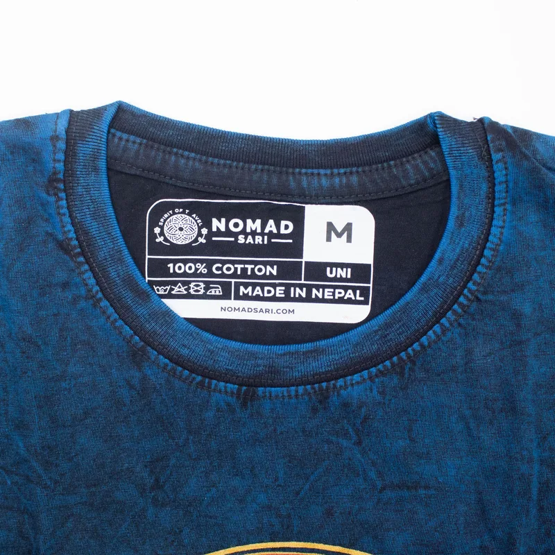 Nomad Sari Stonewashed Cotton T-Shirt Stay Selvatico Moon Child Blu Medium — foto 5
