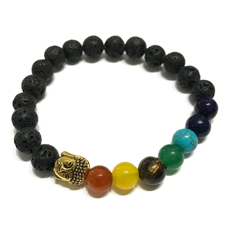 Bracciale di Pietra Vulcanizzata - Buddha Chakra