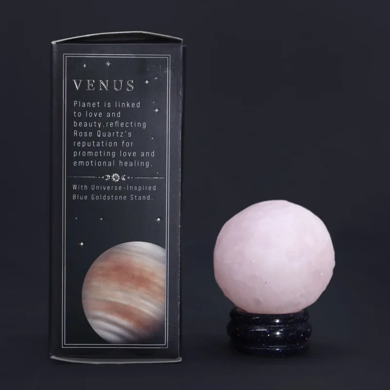 Rosa Quartz Planet on a Sola Goldstone Stand 40mm — foto 1