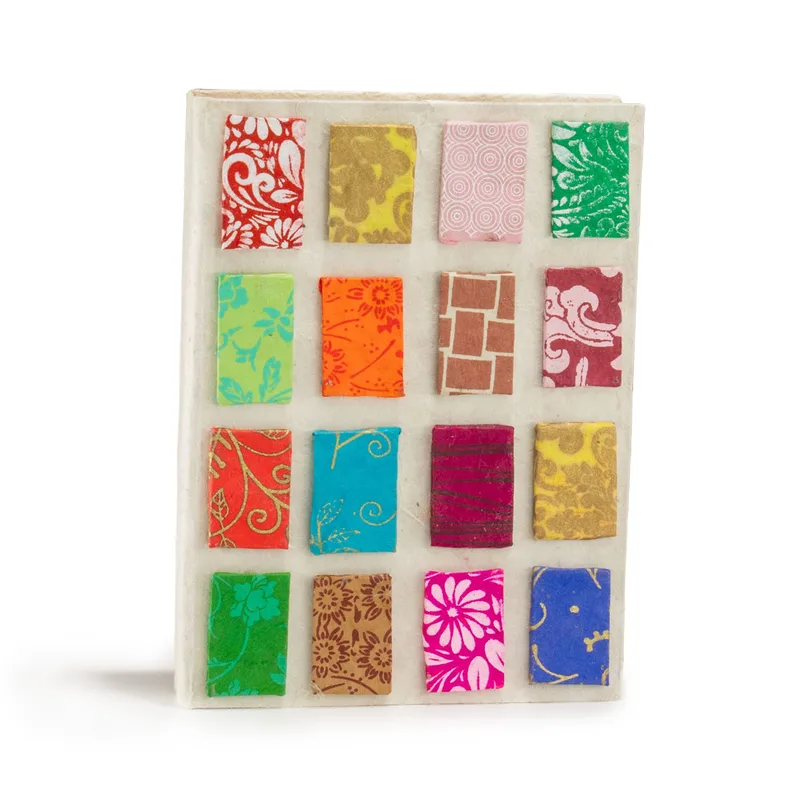 Lokta Mini Tiles Notebook – Medium (15x12cm) – 45 Leaves – Naturale