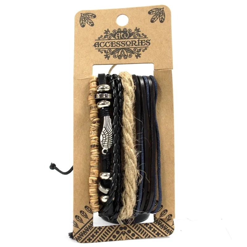 Mens Bracelet Sets - Metal & Leather (asst) — foto 3