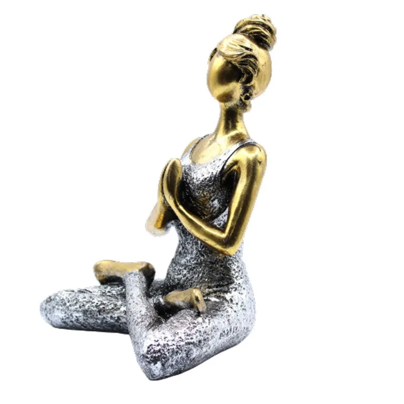 Yoga Lady Figure Bronze & Argento 24cm — foto 1