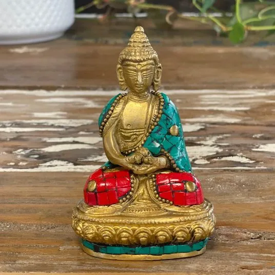 Brass Buddha Figure Blessing 7.5cm — foto 1