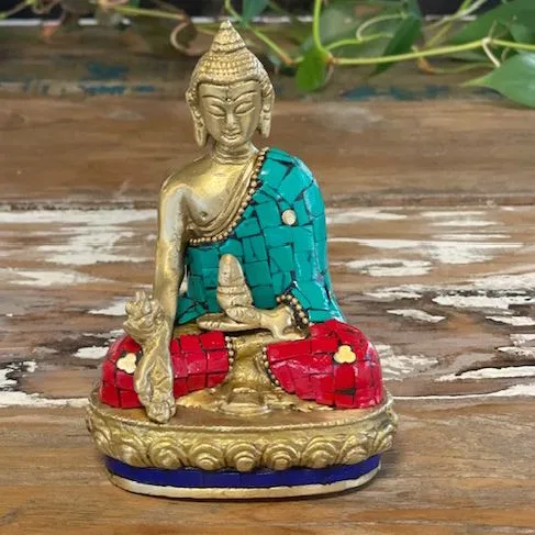 Brass Buddha Figure Hands Down 11.5 cm — foto 2