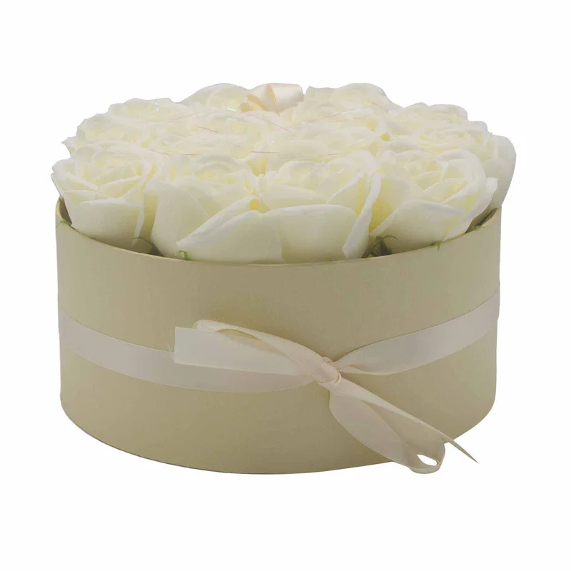 Sapone Fiore Gift Bouquet 14 Crema Roses Round — foto 6