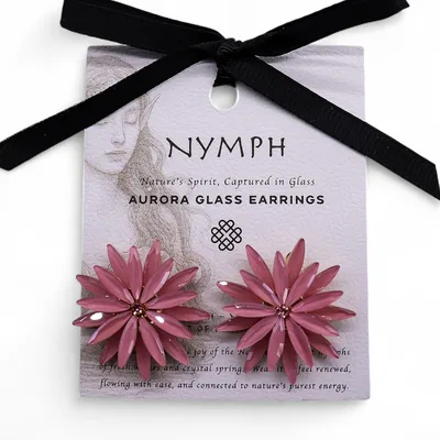 Soft Pink - Vintage Glass - Fiori - Earrings — foto 3