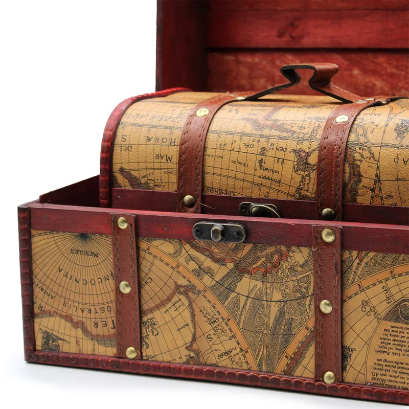Old Map Chest Set of 3 — foto 1