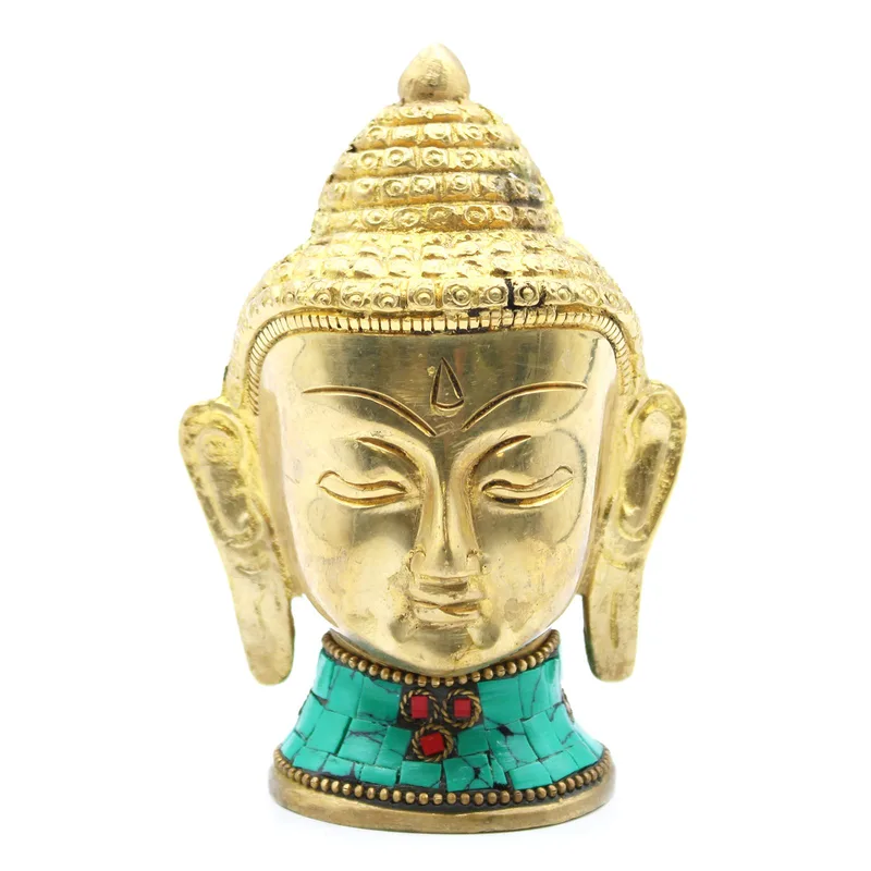 Brass Buddha Figure Lrg Head 11.5 cm