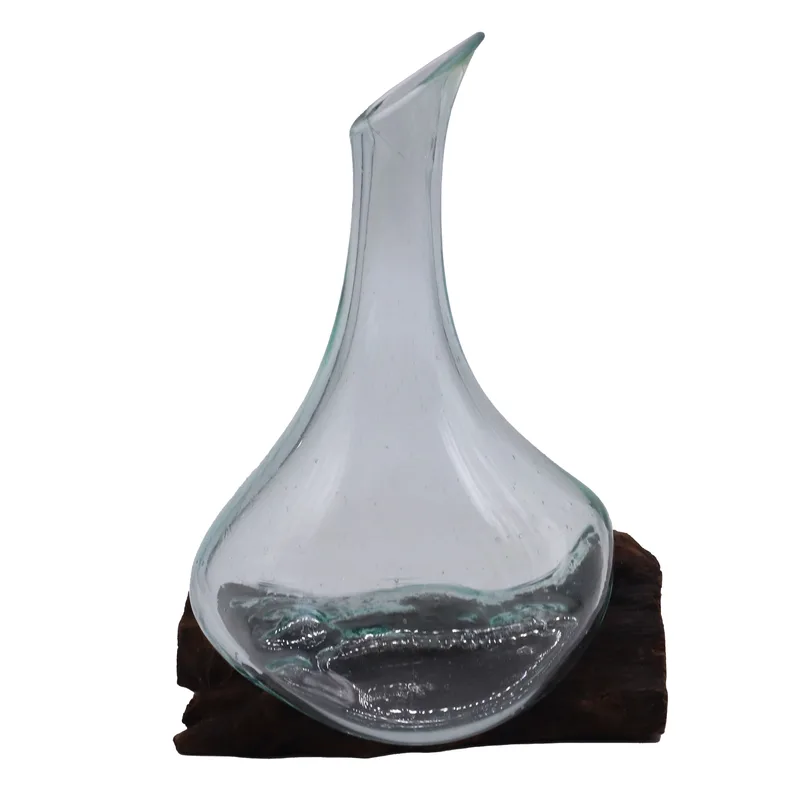 Molten Glass Mini Decanter on Legno 20cm