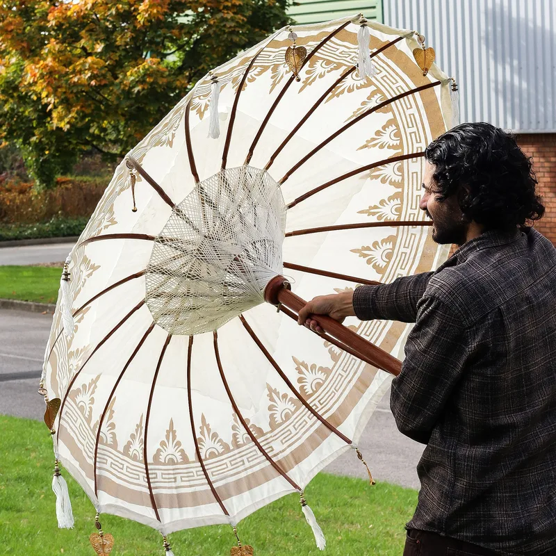 Bali Patio Parasol - Canvas - Naturale Decor - 1.5m