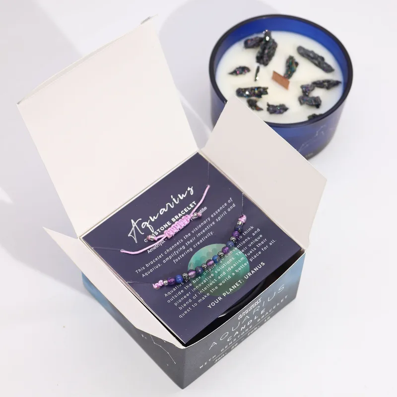 Zodiac Crystal Candela with Gemstone Bracelet Aquarious — foto 3