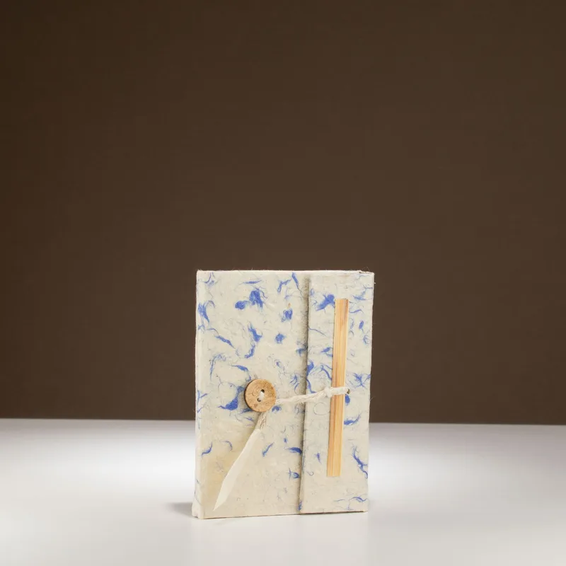 Mini Lokta Mixed Blu Cotton Notebook Lrg (12x8cm) 40 leafs — foto 3