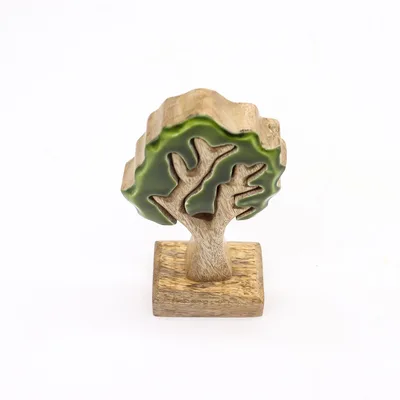 Perso nella Foresta – Decorazione in Legno 3D a Forma di Albero Singolo – 20x10cm — foto 1