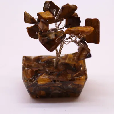 Mini Gemstone Trees On Orgonite Base - Tigereye (15 stones) — foto 1
