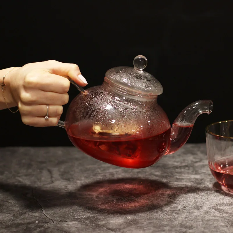 Glass Infuser Teapot Round Pearl 800ml — foto 1