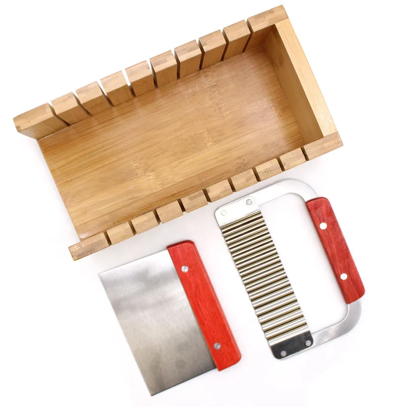 Wooden Sapone Loaf Cutter Set Wavy and Straight Cutter — foto 2
