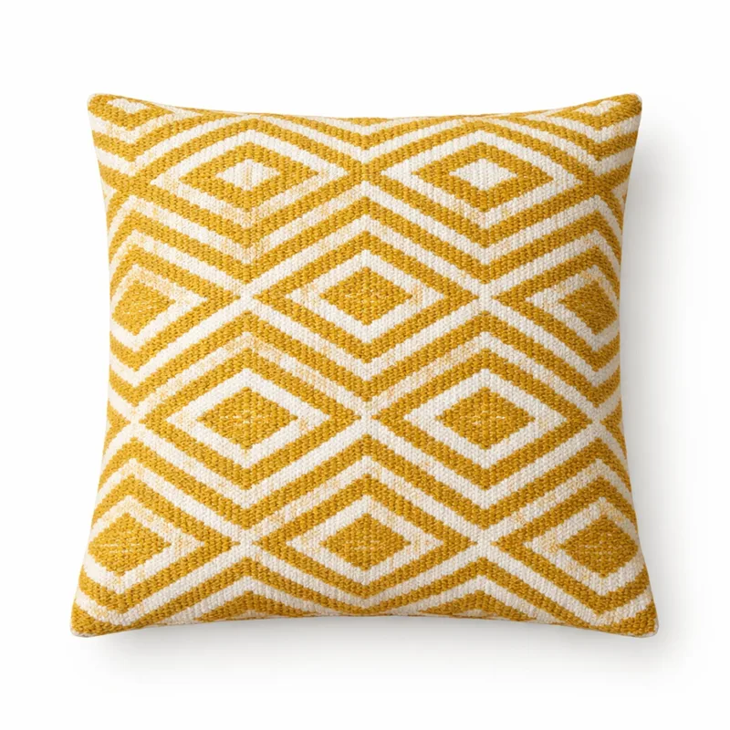 Classic Cushion Cover Mustard Diamonds 45x45cm