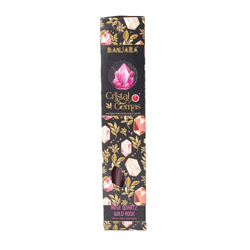 Banjara Cristal Gemas Incenso Sticks - Rosa Quartz Selvatico Rosa