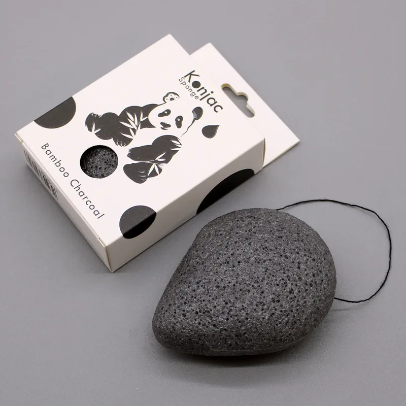 Teardrop Konjac Sponge - Bamboo Charcoal - Anti-bacterial — foto 4
