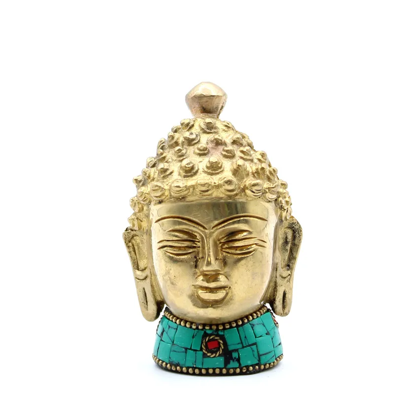 Brass Buddha Figure Med Head 8 cm — foto 2