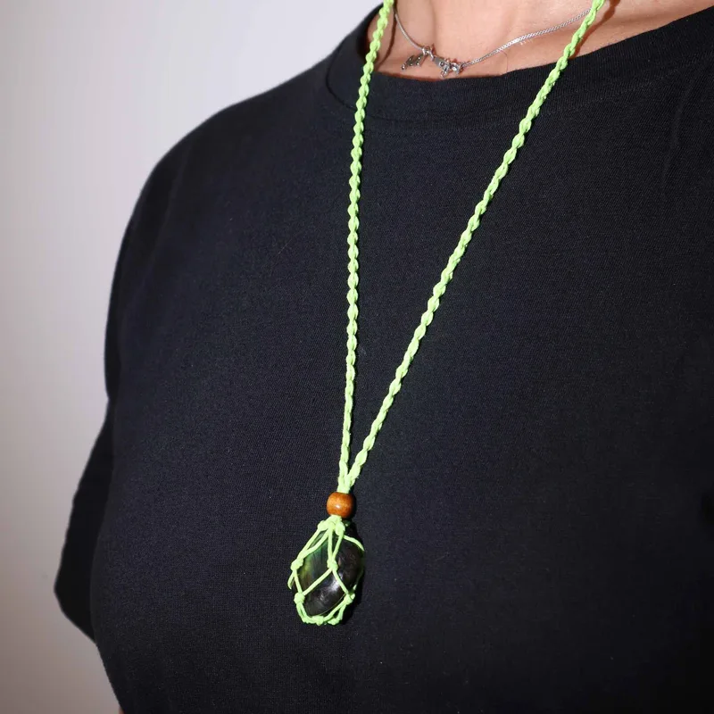 Crystal Gemstone Necklace Cord 45cm/18inch - Verde — foto 1
