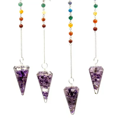 Orgonite Power Chakra Pendulum - Amethyst — foto 1