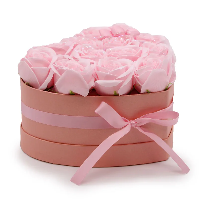 Sapone Fiore Gift Bouquet 13 Pink Roses Heart